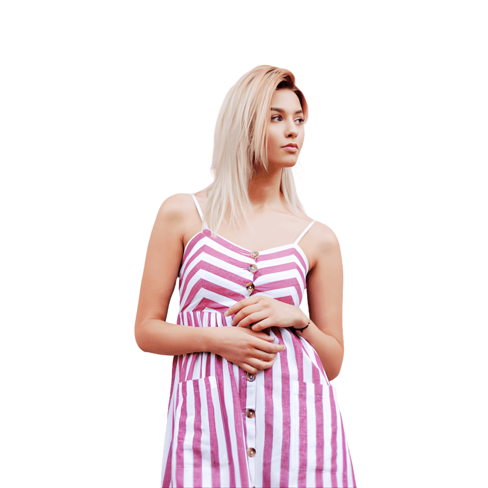 Striped Button Sundress Image